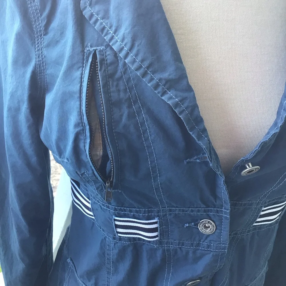 Free People 100% Cotton Utility Thigh Length Button Down Jacket Coat - Picture 2 of 16